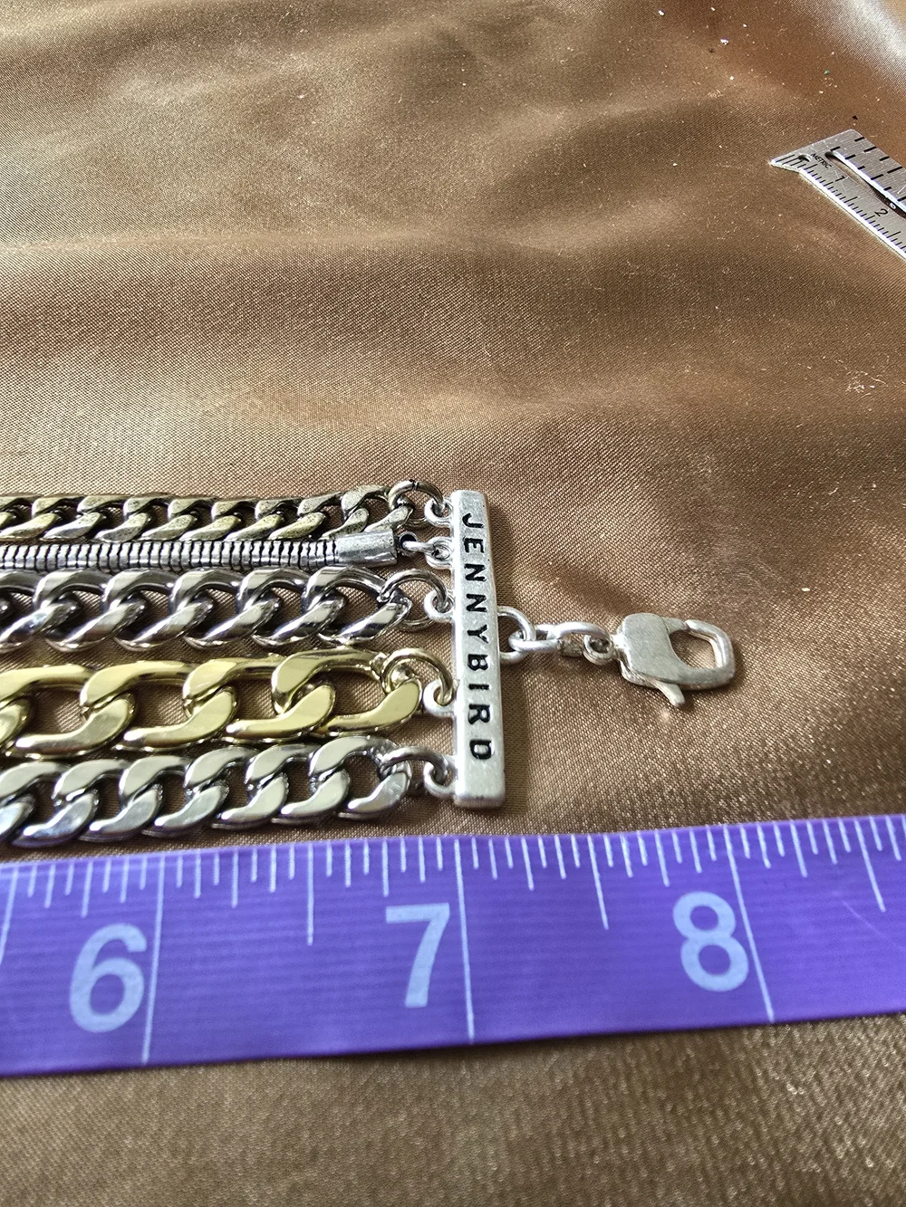 Jenny Bird Gold and Silver Mixed Chain Bracelet Stack